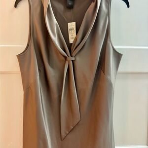 Ann Taylor Pewter Satin Blouse